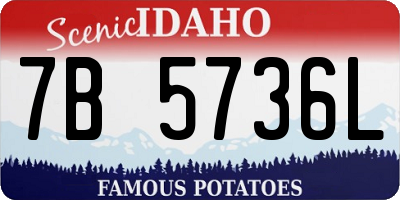 ID license plate 7B5736L