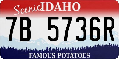 ID license plate 7B5736R