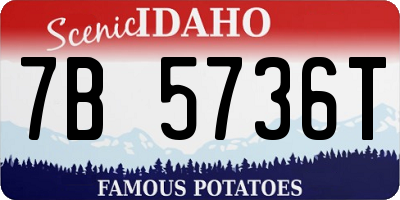 ID license plate 7B5736T