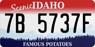ID license plate 7B5737F