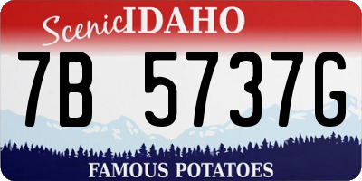 ID license plate 7B5737G