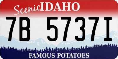 ID license plate 7B5737I