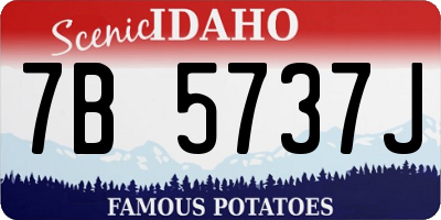 ID license plate 7B5737J