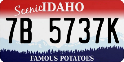 ID license plate 7B5737K
