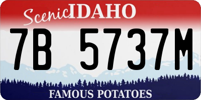 ID license plate 7B5737M