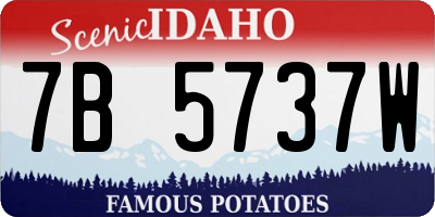 ID license plate 7B5737W