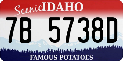 ID license plate 7B5738D