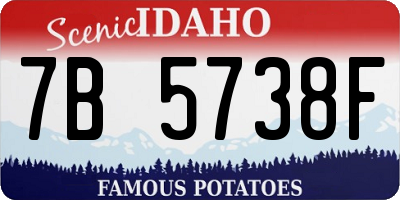 ID license plate 7B5738F