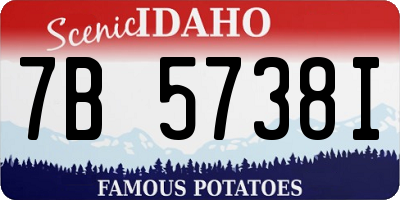 ID license plate 7B5738I
