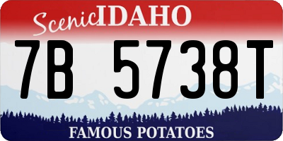 ID license plate 7B5738T