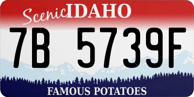 ID license plate 7B5739F