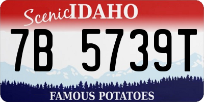 ID license plate 7B5739T