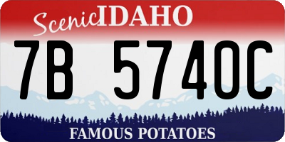 ID license plate 7B5740C