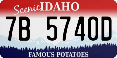 ID license plate 7B5740D