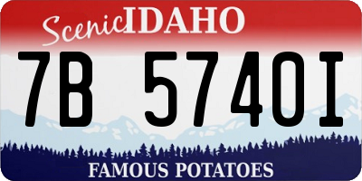 ID license plate 7B5740I
