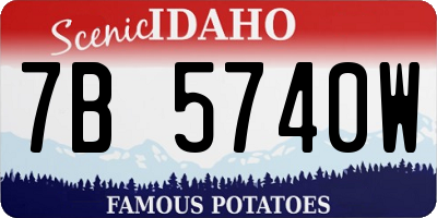 ID license plate 7B5740W