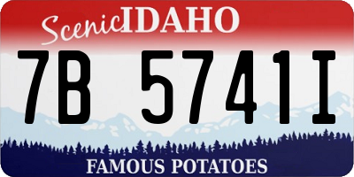 ID license plate 7B5741I