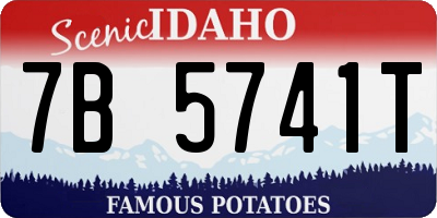 ID license plate 7B5741T