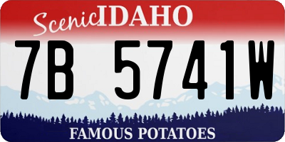 ID license plate 7B5741W