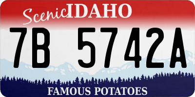 ID license plate 7B5742A