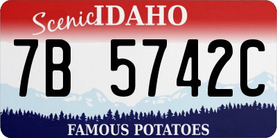 ID license plate 7B5742C