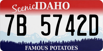 ID license plate 7B5742D