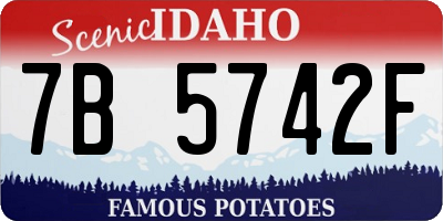 ID license plate 7B5742F