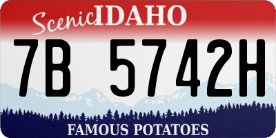ID license plate 7B5742H