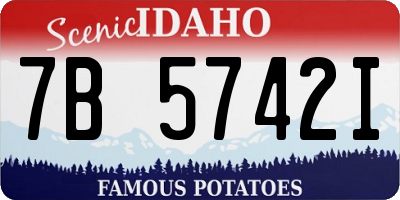 ID license plate 7B5742I