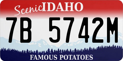 ID license plate 7B5742M