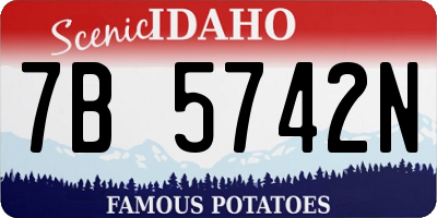 ID license plate 7B5742N