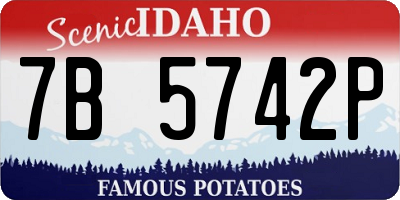 ID license plate 7B5742P