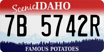 ID license plate 7B5742R