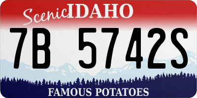 ID license plate 7B5742S