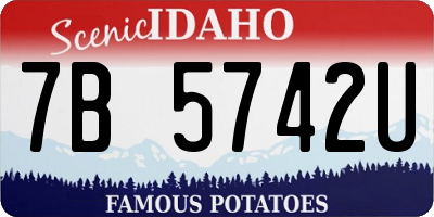 ID license plate 7B5742U