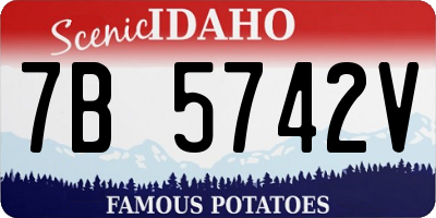 ID license plate 7B5742V