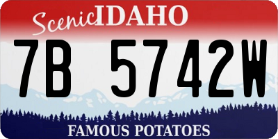 ID license plate 7B5742W