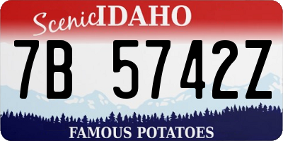 ID license plate 7B5742Z