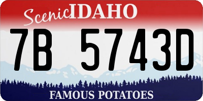 ID license plate 7B5743D