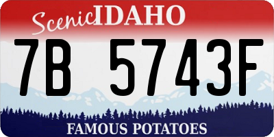ID license plate 7B5743F