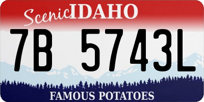ID license plate 7B5743L