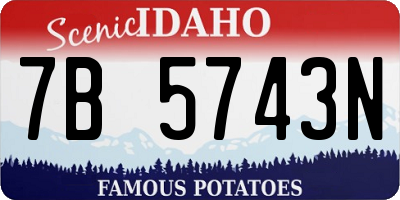 ID license plate 7B5743N