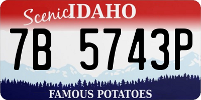 ID license plate 7B5743P