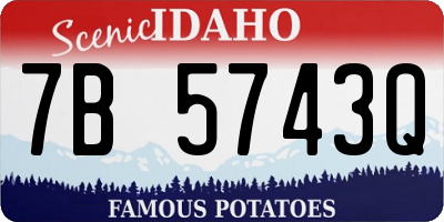 ID license plate 7B5743Q