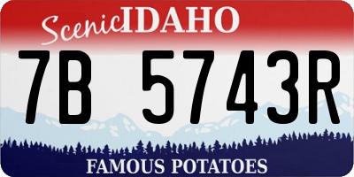 ID license plate 7B5743R