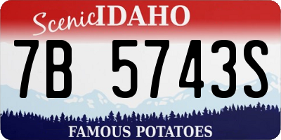 ID license plate 7B5743S