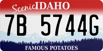 ID license plate 7B5744G
