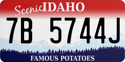 ID license plate 7B5744J