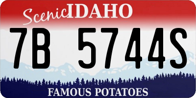 ID license plate 7B5744S