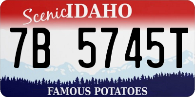 ID license plate 7B5745T